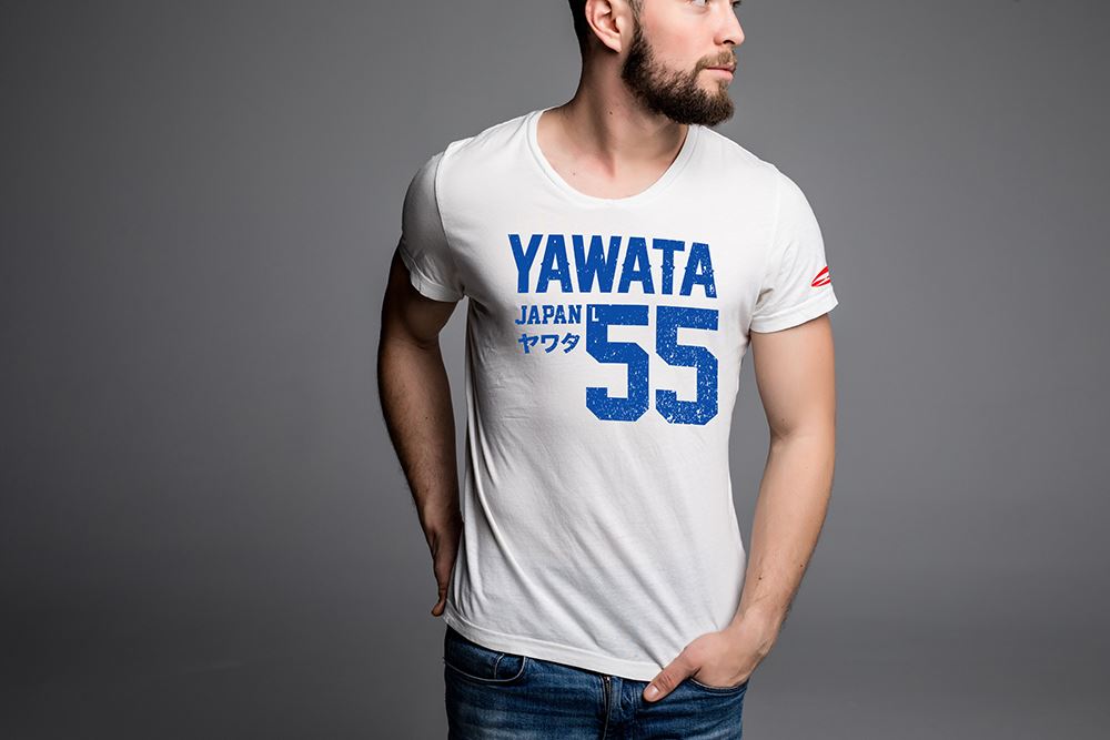 รูปภาพของ เสื้อยืดคอกลมแขนสั้น ผู้ชาย ลาย YAWATA L55 สุดเท่ห์ สีขาว