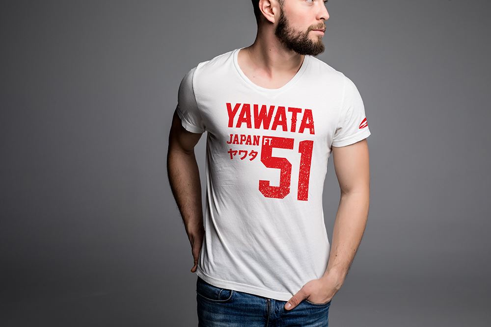 Picture of เสื้อยืดคอกลมแขนสั้น ผู้ชาย ลาย YAWATA FT51 สุดเท่ห์ สีขาว Size XL