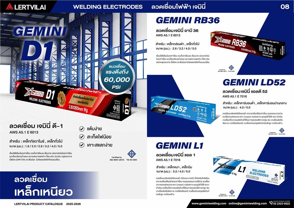 Picture of ลวดเชื่อม เจมินี่ GEMINI LD52 ขนาด 4.0x400mm