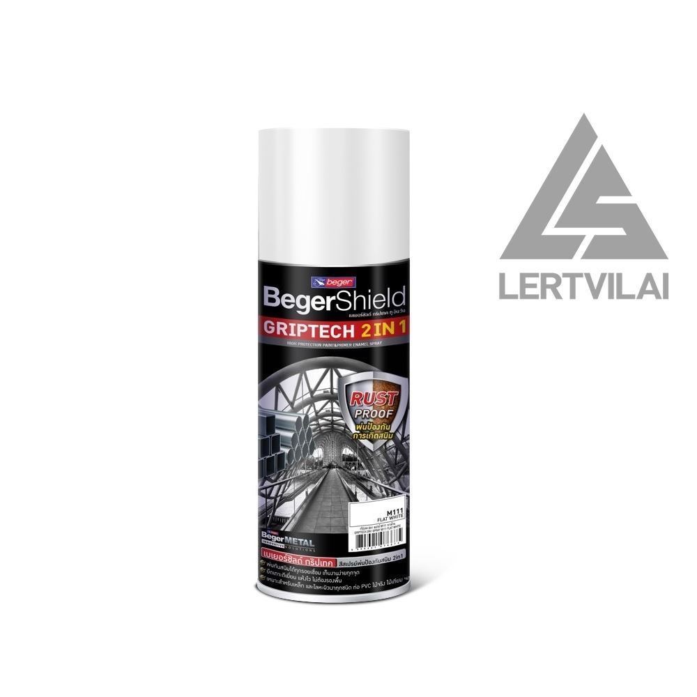 รูปภาพของ BegerShield Griptech 2in1 Spray สีสเปรย์ กันสนิม เบเยอร์ชิลด์ กริปเทค Flat White